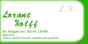 lorant wolff business card